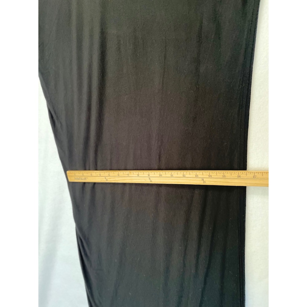 Athleta Maxi Dress Womens Small Tall Black Modal Spandex Asymmetrical Cap Sleeve - Picture 6 of 10